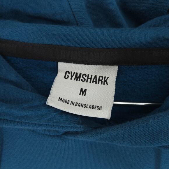Gymshark Hoodie Mens Medium Blue Sharkhead Infill Big Logo Fleece Lined Pullover - Picture 6 of 8